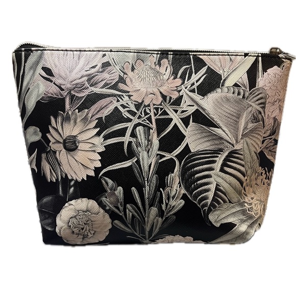Christian Lacroix Floral Garden Black Cosmetic Zip Pouch Bag - Picture 2 of 7